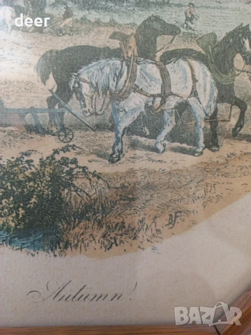 Старинна  картина  с дървена рамка, снимка 5 - Картини - 50891489