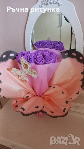 Големи букети,различни цени ,51рози,21рози,23рози, снимка 13 - Декорация за дома - 49894439