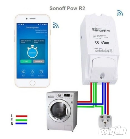 SONOFF POW R2 Интелигентен прекъсвач с измерване на консумираната енергия, снимка 4 - Друга електроника - 53343610