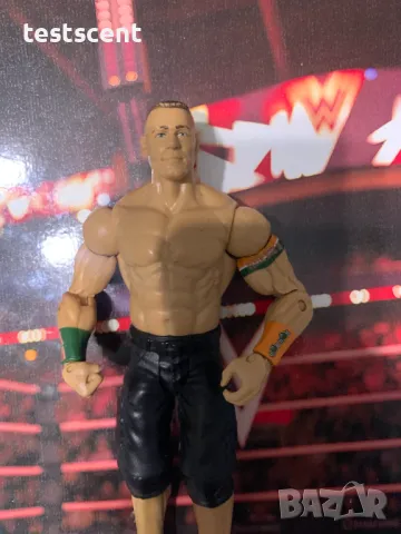 Екшън фигура WWE John Cena Джон Сина Mattel Basic Black Shorts White Green Orange figure играчка, снимка 4 - Колекции - 48438287