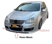 Лип спойлер за VW Golf-V 2003-09 Piano Black, снимка 1