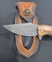 Сгъваем нож дамаска стомана с кожена кания,SD16, снимка 8