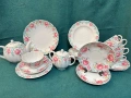 Руски порцелан-сервиз за чай Божури или Утренний на ЛФЗ Ломоносов, снимка 1