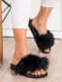 Стилни дамски чехли с пух (001) - 4 цвята, снимка 2