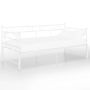 vidaXL Рамка за легло, разтегателен диван, бяла, метал, 90x200 см(SKU:324756, снимка 1 - Спални и легла - 45648118