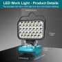 LED работна лампа за Makita 18V, 100 W 5000 LM, снимка 7