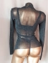  Блуза от сребрист черен брокат ,сутиен с рязана дантела и дантелена прашка , снимка 4
