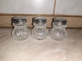 Комплект малки стъклени солнички 3 бр., снимка 1