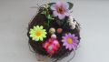 Декоративно гнездо с цветенца и яйца, снимка 2