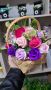 Букет от декоративни сапунени розив кошница, снимка 4