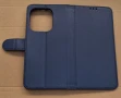 Redmi Note 14 4G калъф страничен с прегради и закопчаване черен син , снимка 7