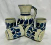 Art Pottery Blue Pitcher Set, Osterr Edel Keramic,  Арт керамика к-т Gollhammer ceramics GK Austria, снимка 11