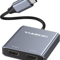 Viagkiki USB C към двоен HDMI адаптер 8K 4K,, снимка 1 - Друга електроника - 45804623