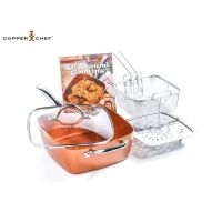 Copper Pan квадратен майсторски тиган за 5 начина на готвене, снимка 6 - Съдове за готвене - 45425538
