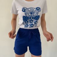 Дамски комплект  Тениска с къси панталони, снимка 4 - Комплекти - 45578928