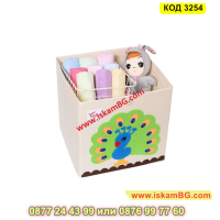 Сгъваема кутия за съхранение за детска стая 33х33 см. - КОД 3254, снимка 3 - Други - 44954326