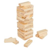 Настолна игра Дървена кула баланс Idena, настолна игра тип Дженга с 54 строителни блока, снимка 2 - Настолни игри - 45360320