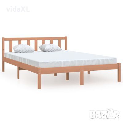 vidaXL Рамка за легло, меденокафява, бор масив, 120x200 см（SKU:810080, снимка 1