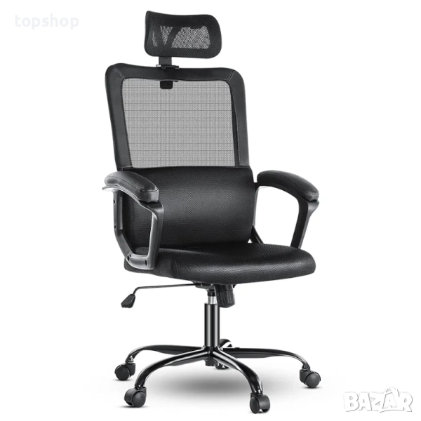 Чисто нов запечатан в оригиналния кашон офис стол Sweetcrispy 2DE-BL-C-6579-BK с висока ергономична , снимка 1