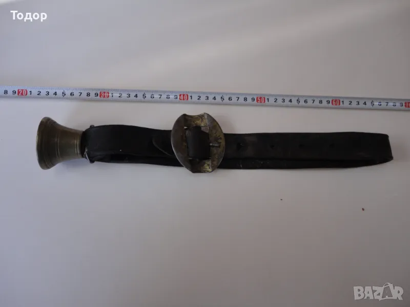 Бронзова камбана звънец  чан ремък катарама с оглавник , снимка 1