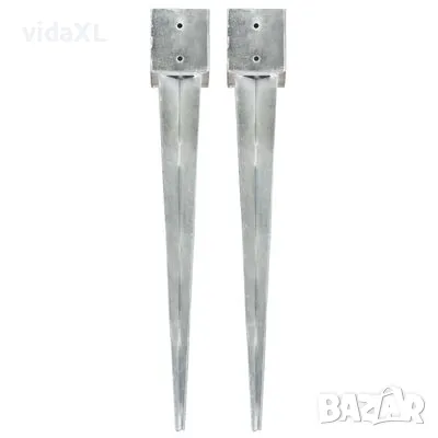 vidaXL Заземителни колове 2 бр сребро 12x12x89 см(SKU:145425, снимка 1