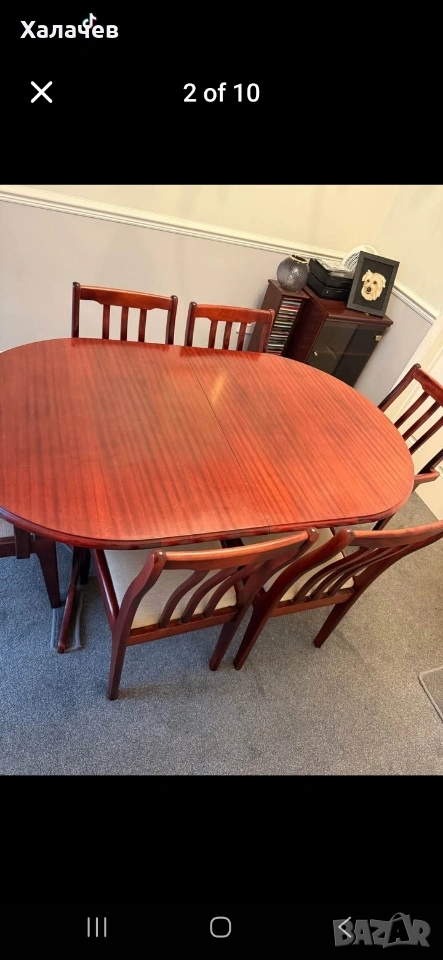 Масивна маса с 6 стола, снимка 1