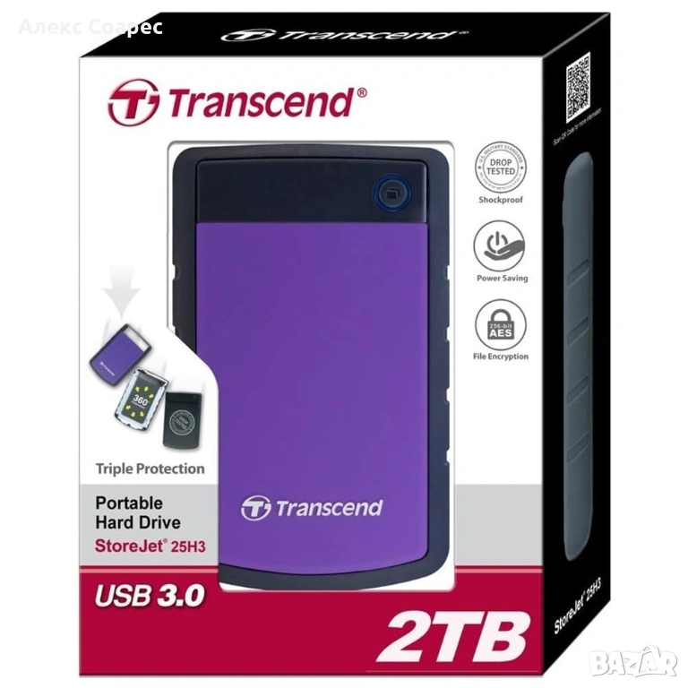Външен твърд диск 2TB Transcend StoreJet 25H3, снимка 1