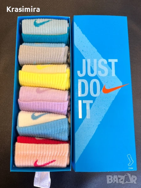 Nike чорапи – 6 чифта в подаръчна кутия! 🔥 Изрази стила си с този лимитиран комплект Nike Crew – 6 , снимка 1