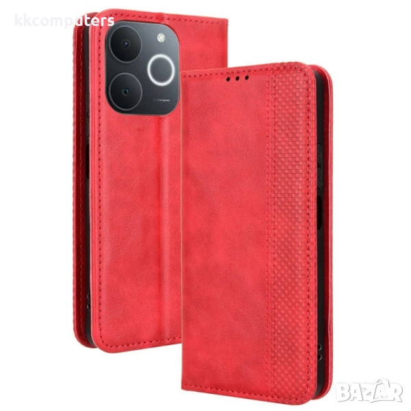 Кожен калъф с портфейл за Realme Note 70T / Realme C71| Ретро дизайн с магнит | Включен Протектор | , снимка 1