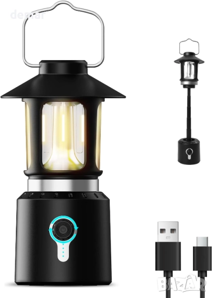 Телескопичен LED къмпинг фенер с акумулаторна батерия 8000mAh,3 режима, снимка 1