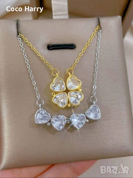 Прекрасно трансформиращо се колие сърца/детелина, снимка 1