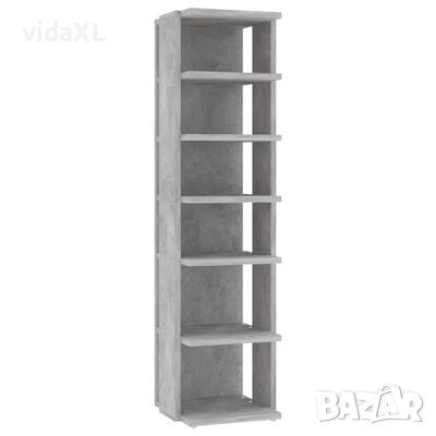 vidaXL Шкаф за обувки, бетонно сив, 27,5x27x102 см, инженерно дърво(SKU:808493, снимка 1