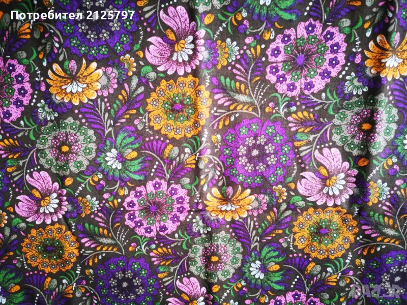 Парче памучен стар плат, соц епоха, снимка 1