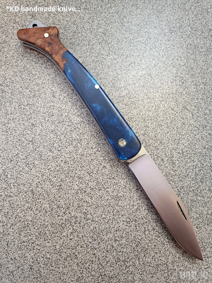 Сгъваем нож "Краче" ръчно изработен + ПОДАРЪК кания, снимка 1