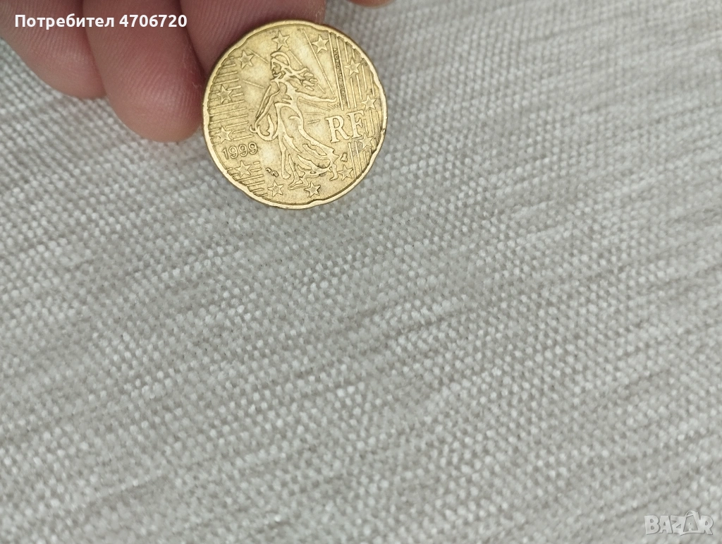 колекционерска монета от 20 евро цента 1999г, снимка 1