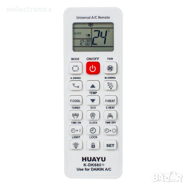 Универсално дистанционно за климатик DAIKIN K-DK680+ HUAYU, снимка 1