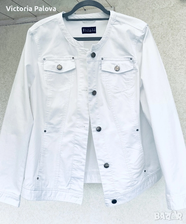 Класическо бяло яке деним премиум, снимка 1