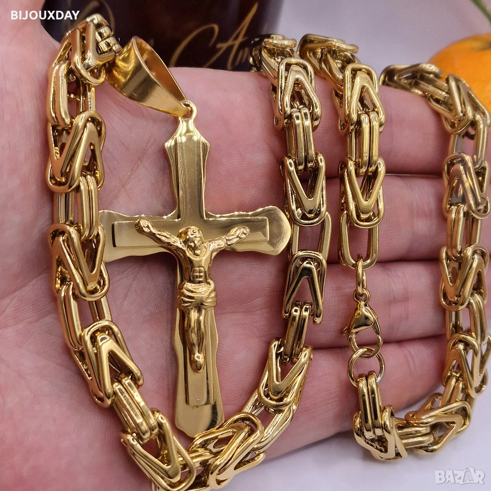 ланец и кръст от медицинска стомана, снимка 1