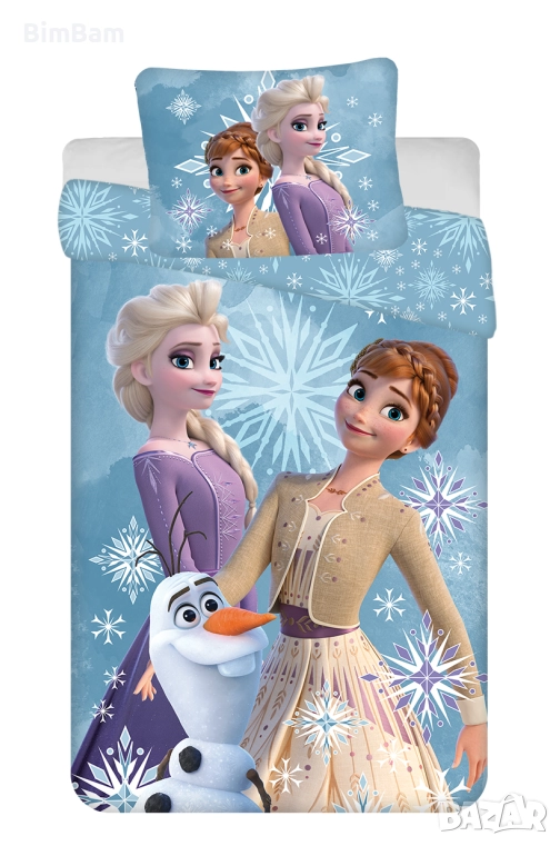 Оригинален детски спален комплект Frozen "White snowflake" / Замръзналото кралство, снимка 1