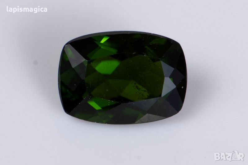 Хром диопсид 0.95ct 7x5mm cushion шлифовка #7, снимка 1