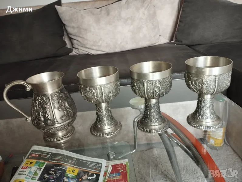калаено сребърни бокали, снимка 1