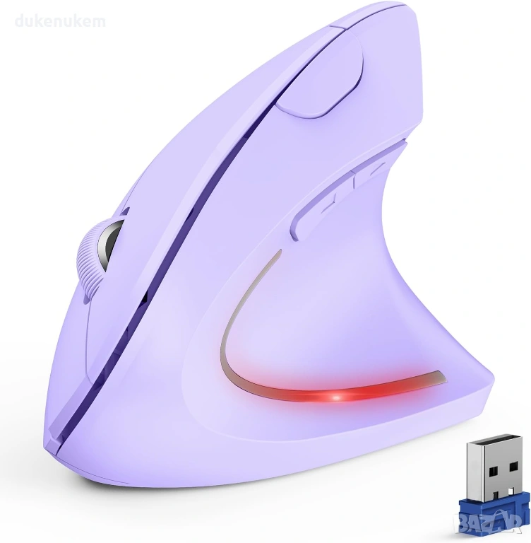 Ергономична вертикална безжична мишка TECKNET – Bluetooth + USB, 4800 DPI, снимка 1