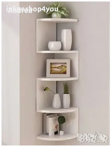 Ъглова етажерка за съхранение с 5 рафта, снимка 1