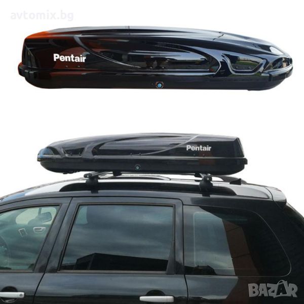 Автобокс багажник Pentair 450L, черен гланц, снимка 1