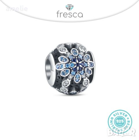 Талисман Fresca по модел тип Pandora Пандора сребро 925 Snow Time. Колекция Amélie, снимка 1 - Гривни - 39578673