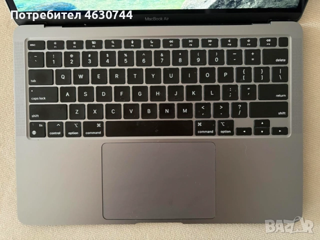MacBook Air M1 2020 (Купен 2023) - 8GB/256GB - 96% на 141 цикъла батерия, снимка 6 - Лаптопи за работа - 54104171