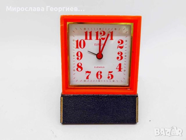 Стар туристически часовник / будилник EUROPA 2 Jewels, снимка 2 - Антикварни и старинни предмети - 45186986