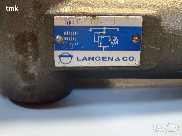 Хидравличен клапан LANGEN&CO UK 18-20, снимка 2 - Резервни части за машини - 45336920