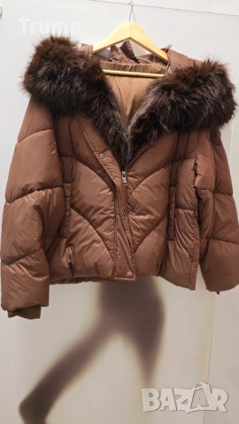 Последен брой! Ефектно яке с красива яка еко косъм Браун , снимка 4 - Якета - 52198349