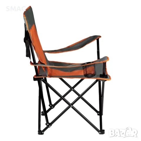 Сгъваем къмпинг стол сиво оранжев с калъф 52x56x75см S_1202224, снимка 2 - Къмпинг мебели - 50046823